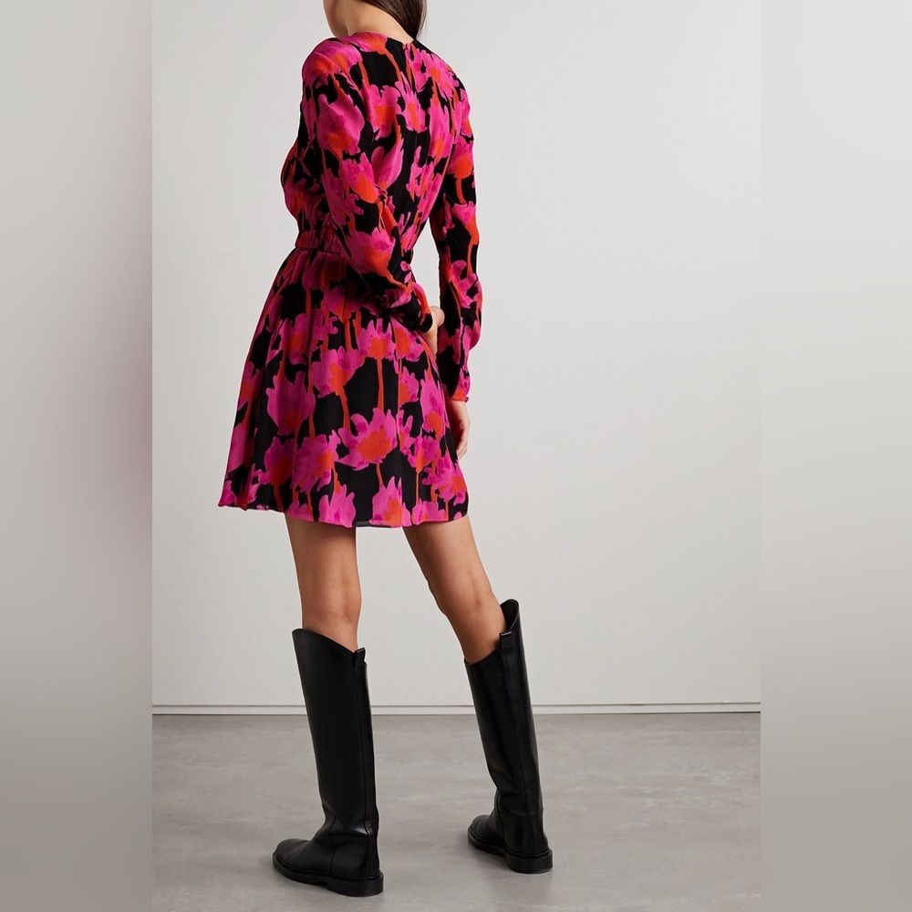 NWOT Jason Wu Cutout Gathered Floral-Print Crepon Mini Dress - Picture 3 of 9